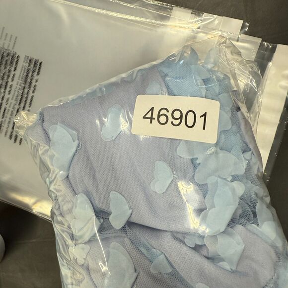 TCEC Dress Women M Medium Blue Butterfly Sheath Midi Zipper Sleeveless Lined - Picture 7 of 7